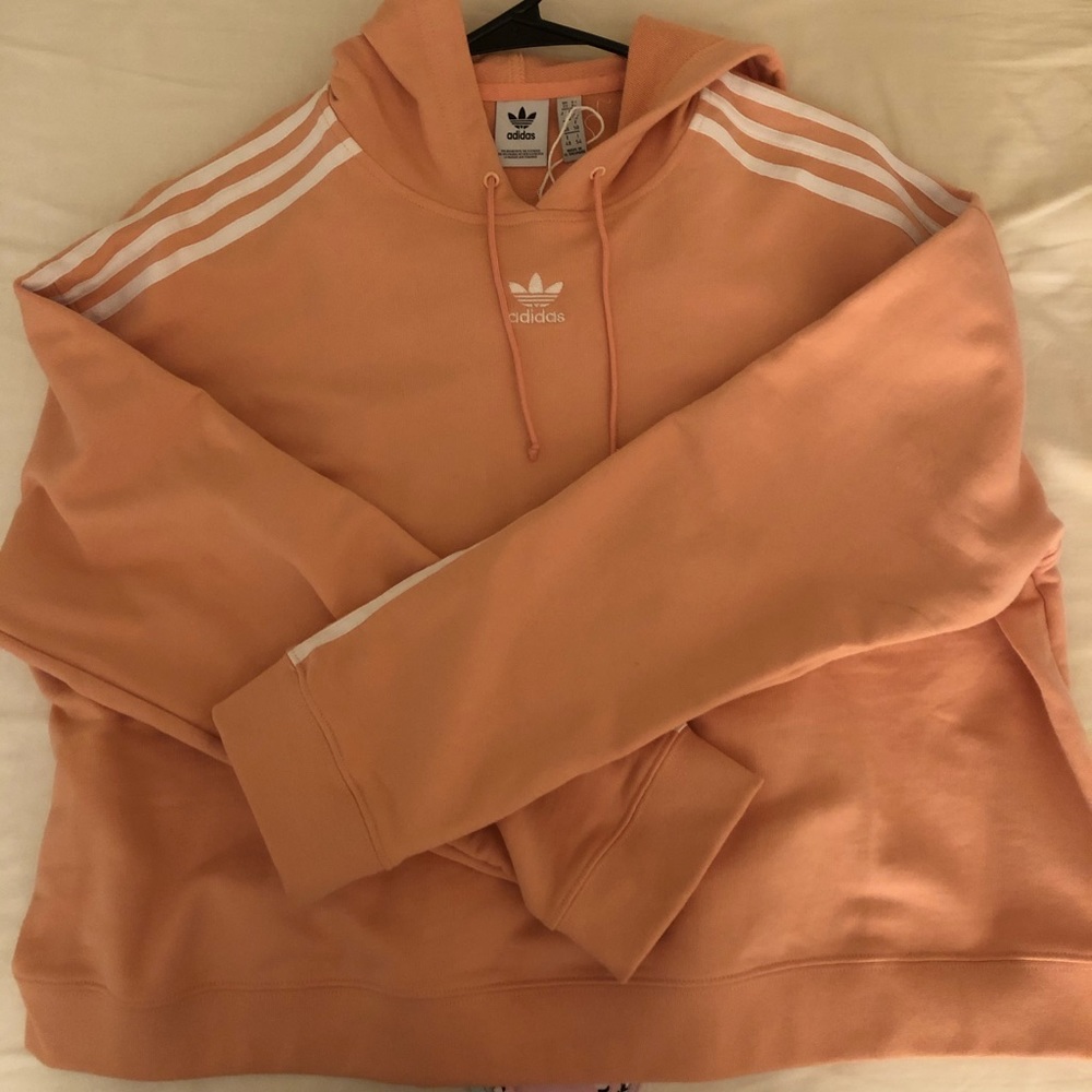 Light Pink Adidas Womens Crop Hoodie XL